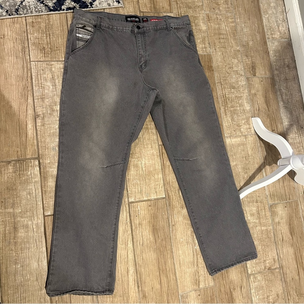 Ecko Unltd Gray Men’s Distressed Jeans Size 42 Slim Straight - Picture 6 of 10